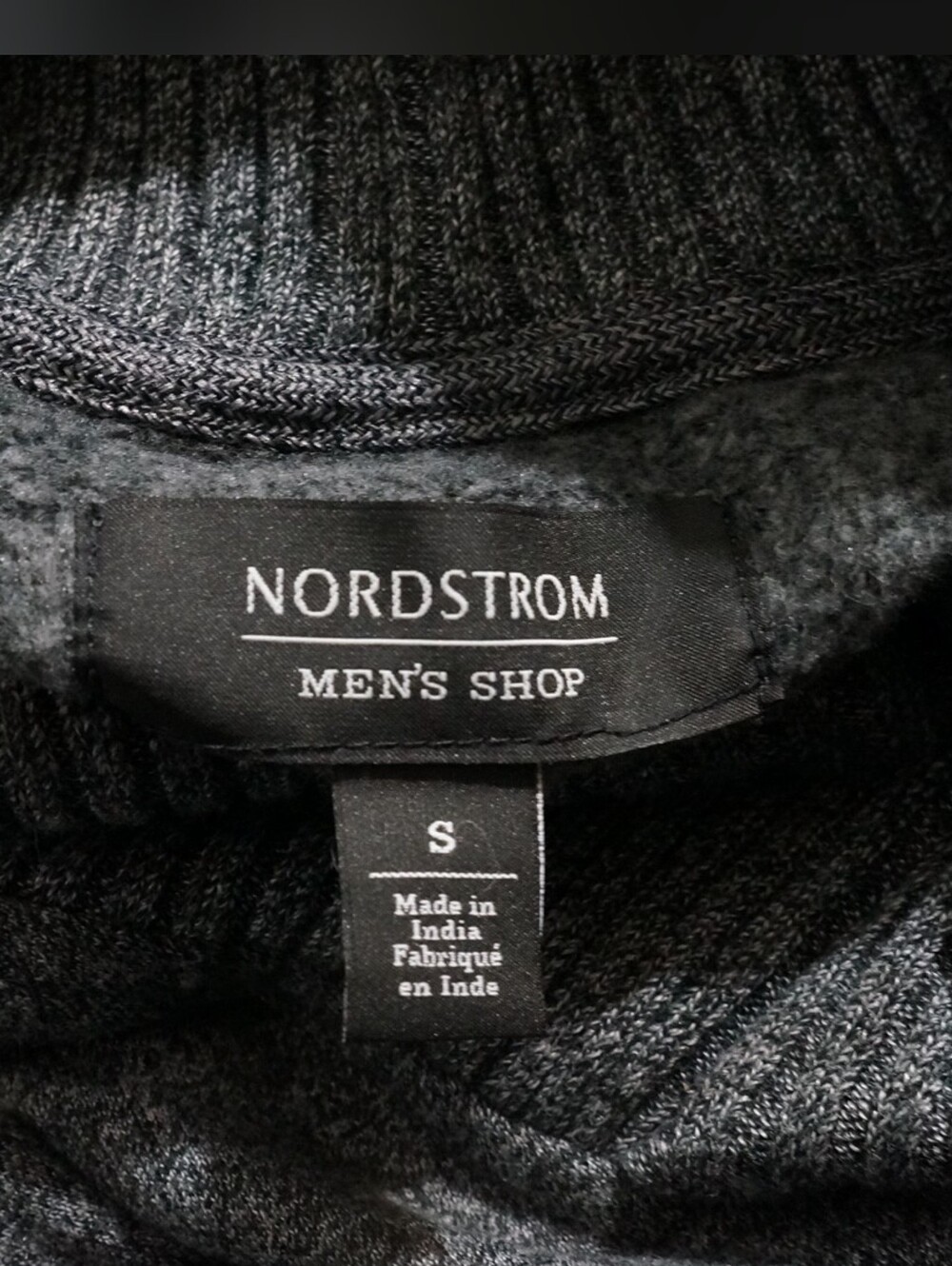 Nordsrom's Men's Shop  Heather Grey Shawl Collar Pullover Sweater Size Small - Picture 7 of 8